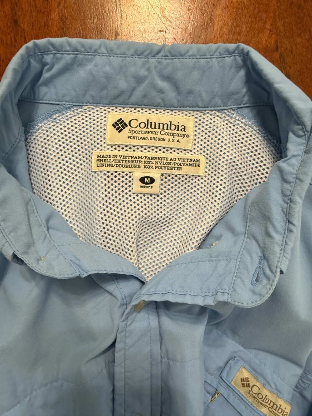 Columbia Light Blue Long Sleeve Button-Up Outdoor Shirt - Picture 7 of 8